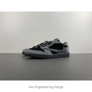 Gray and black comfortable, anti-slip and wear-resistant casual low-top sports shoes