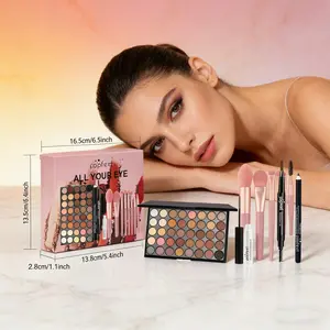 Popfeel Basic Eye Makeup Set, 40 Color Eyeshadow Palette, Natural Matte Eyeshadow, Nude Look, Smoky Makeup with Sponge, Beginner Friendly