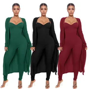 Women's Sling Jumpsuit Casual Loose Long Sleeve Jacket Colorful Long