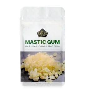 Cerez Pazari Natural Mastic Gum in Resealable Bag 0.88oz 25gr, Jaw Exerciser 100% Real Chios Mastiha Gum, Resin Of Mastiha Trees | Medium Tears Sugar Free Gum