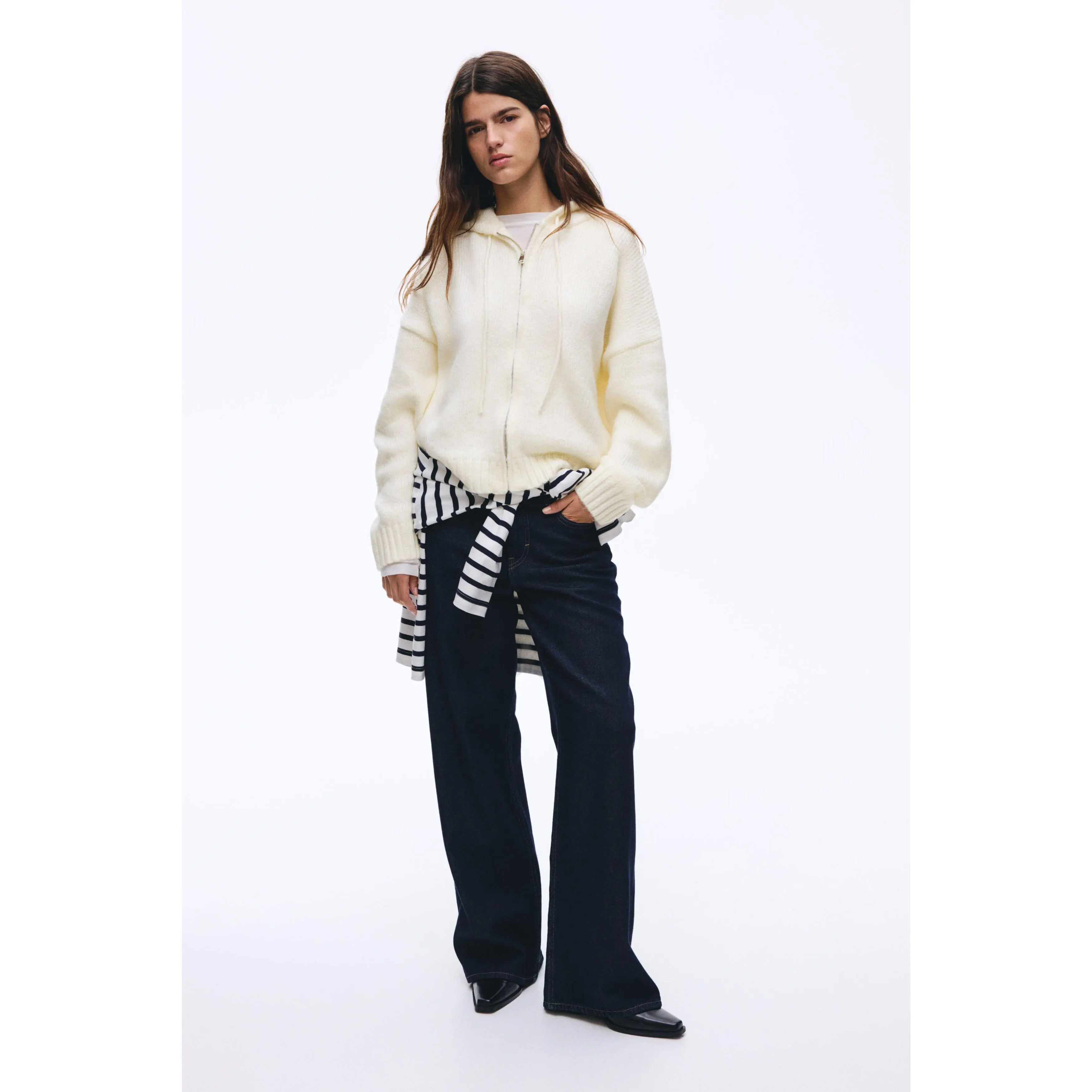 H&M Knitted zip-through hoodie