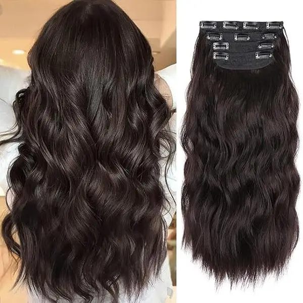 4PCS Colorful Clip In Hair Extensions - Invisible Seamless Heat-Resistant Wefts, Beginner-Friendly Easy-Clip Design, Volume Boost for Thin Hair & Daily Aesthetic Looks, Extensions Hair