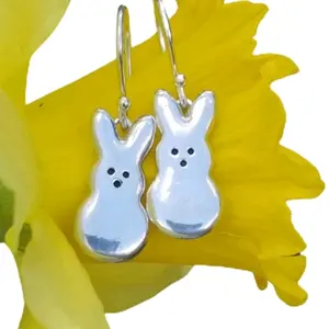 Sterling Silver Bunny Earrings - Elegant Design with Simple Features, Perfect for Any Occasion
