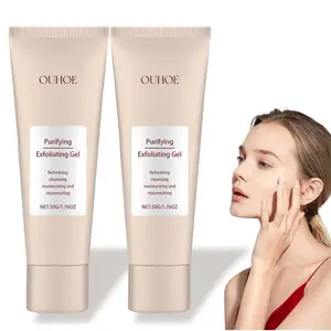 OUHOE Solid Gel Facial Cleanser 68g Alcohol Free Daily Gentle Exfoliating Purifier Deep Cleansing Oil Control Moisturizing Skincare Soothing Care For Face Hands Sensitive Dry Oily Combination All Skin Types 24 Month Shelf Life