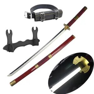 ELERVINO 41 inches Anime LED Light Roronoa Zoro Sword Cosplay Sandai Kitetsu Swords with Black Belt & Holder Stand Display for Halloween Anime Role Playing Props Cosplay Collection Decoration Christmas Gift Birthday Decoration