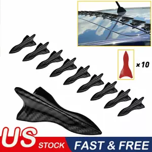 10x Shark Fin Diffuser Vortex Generator Carbon Fiber For Car Roof Spoiler Bumper
