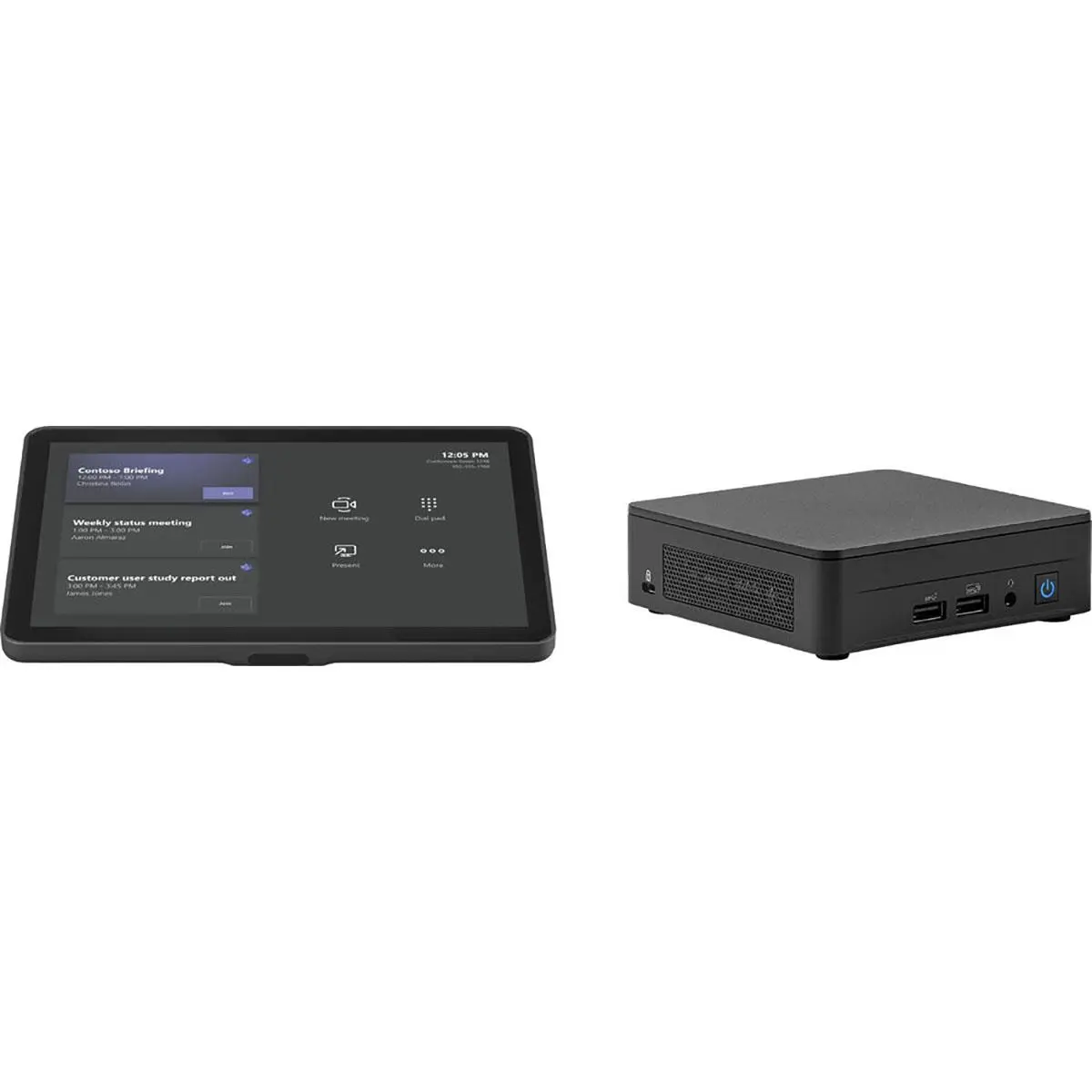 Logitech 10.1" Tap Cat5e Touch Controller with ASUS NUC Mini Desktop Computer for Microsoft Teams Meeting Room