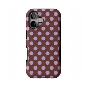 Casely iPhone 16 Case | Spotted in SoHo | Burgundy Polka Dot | Bold Protective Design | Compatible with MagSafe