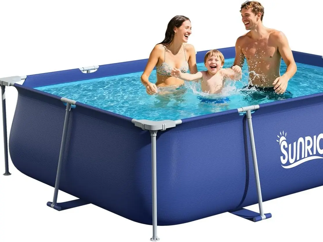 Sunrio Metal Pro 8'3" X 5' X 26" Rectangle Pool Durable Steel Frame Above Ground Pool