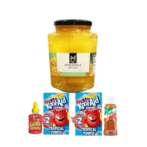 Viral Pineapple Spears With Koolaid Tropical Punch Flavor & Lucas Chamoy & Mini Tajin Bottle