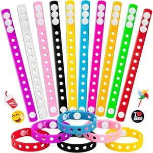 Silicone Bracelets Set, 10/20/40pcs, Adjustable Stretch Wristbands, Multi-Color Design, Perfect for Parties, Holidays, Gifting