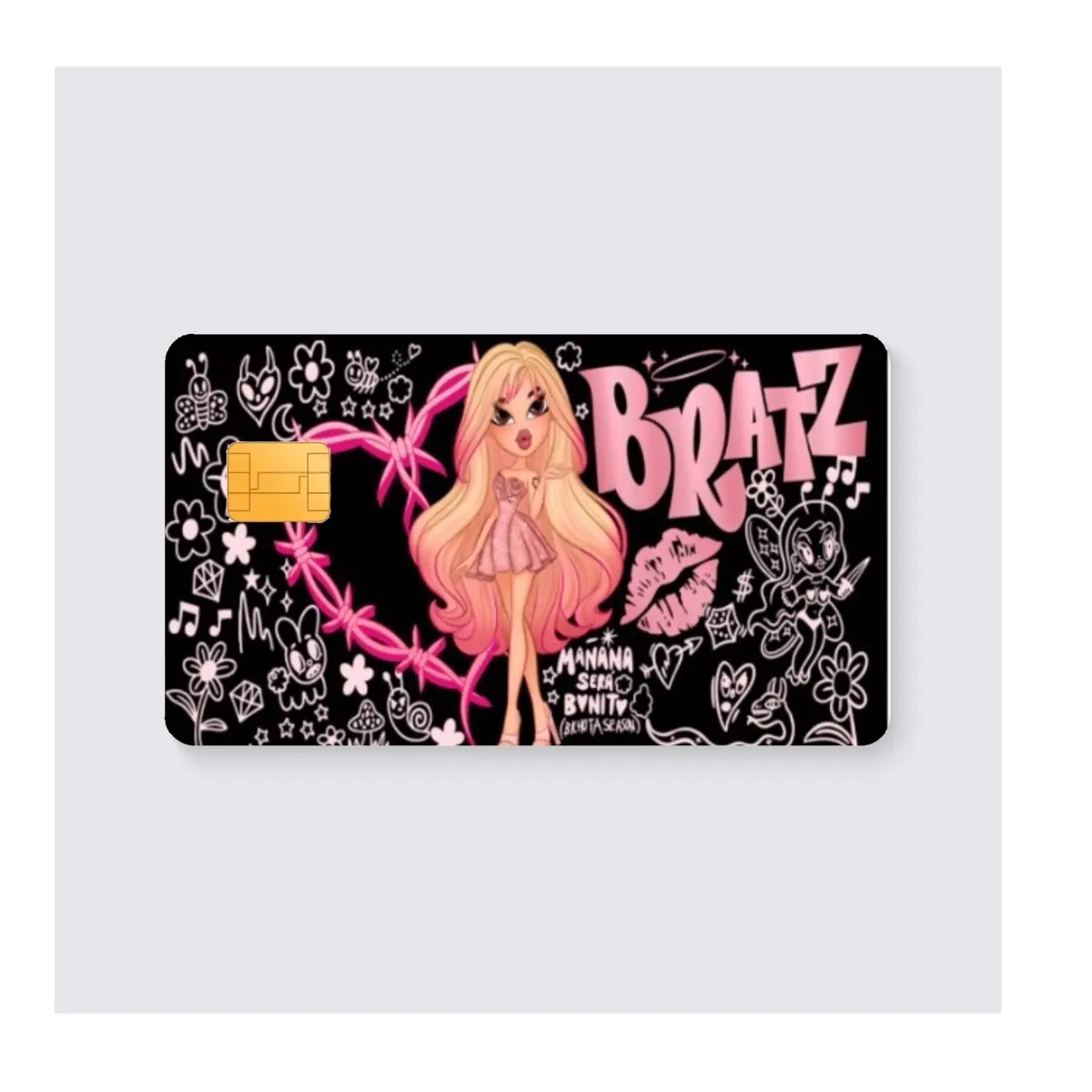 KG Bratz Doll Credit Card Decal - Cute Design for Fans - Glossy/Holographic Material - Great Gift Idea