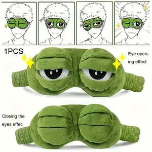 1pc CuddleBuddy Soft Frog Sleep Mask, Sleeping Eye Mask, Comfortable Eye Protection for Restful Naps and Power Outages, Normal Skin, Soothing Sleep Accessory, Lanolin-Free Material