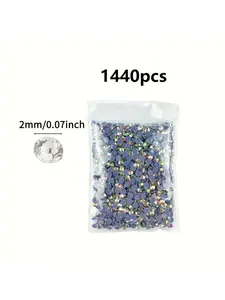 1 pack of 1440 2mm sparkling rhinestones for automotive decoration, high-quality DIY handmade, suitable for car decoration, phone cases, and home decor