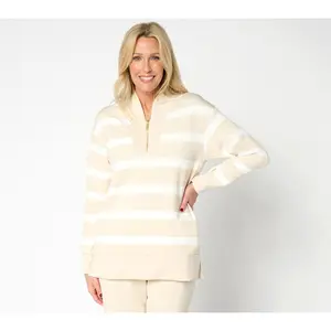 Belle by Kim Gravel Petite ScubaLuxe Half Zip Tunic