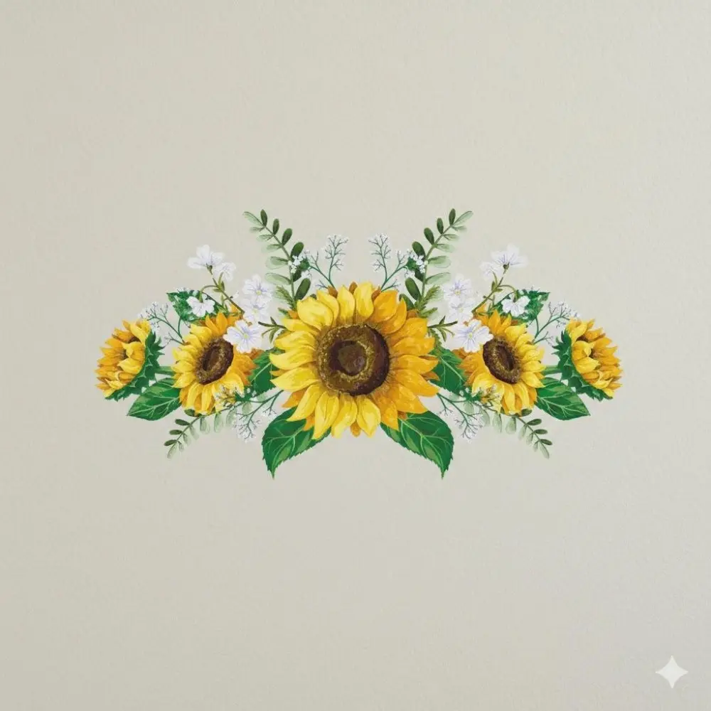 Removable Sunflower Wall Decals for Kids Room, DIY Waterproof Flower Stickers, Large Self-Adhesive Home Decor, Nursery Bedroom Living Room Wall Art, Easy Peel and Stick Wall Mural