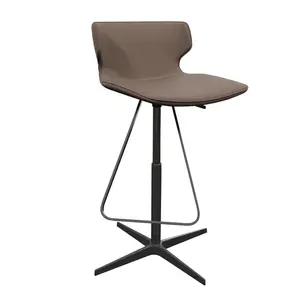 20 pcs. Modern Luxury Adjustable Height Stainless Steel Leg Leather Rotating Stools Bar Chairs Caffe High Event Chair For Restaurant Coffee Shop YJBM024