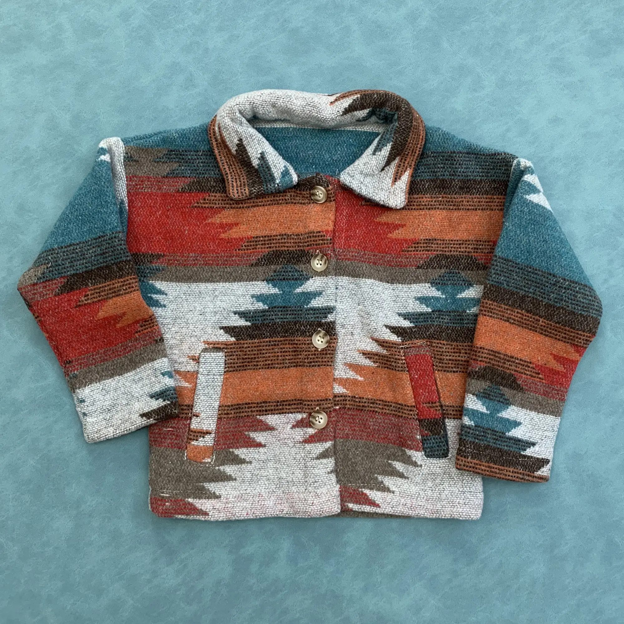 Western boy kids long sleeve button up flannel shirt