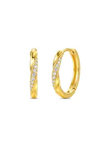 18K gold plated twisted colored diamond earrings | Transparent cubic zirconia ring-shaped earrings, low-allergenic fashionable jewelry for ladies as a gift,non tarnish jewelry