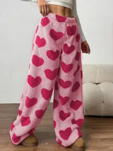 Women's leopard print fleece straight-leg pants with bow, warm and cozy fit, suitable for outdoor, everyday, and casual wear. #Warm Winter Outfit