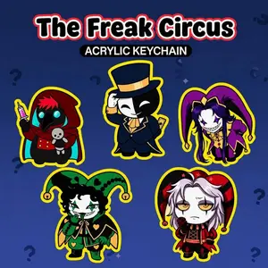 The Freak Circus Inspired Acrylic Keychain, Doctor, Jester, Ticket Taker, Pierrot & Harlequin keychain