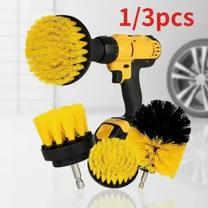 1/3Pcs/Set Electric Scrubber Brush Drill Brush Kit Plastic Round Cleaning Brush For Carpet Glass Car Tires Nylon Brushes