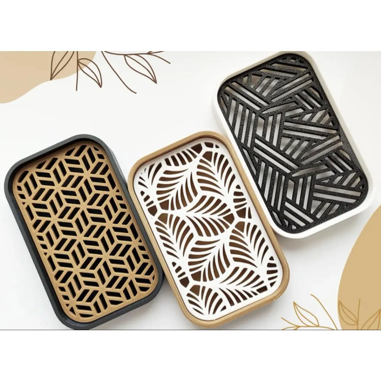 Modern and Beautiful Soap Trays with Unique Patterns for Bathroom Decor each pick the color