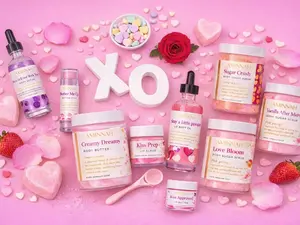 Monthly limited edition boxes , sugar scrubs, body butters, body glaze,  oil, serum, lip butter scrub and gloss ,, tint,  care box