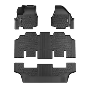 Garvee Floor Mats for 2017-2025 Chrysler Pacifica, TPE All Weather Custom Fit Floor Liners (No Hybrid Models), Fit 7 and 8 Passenger Model