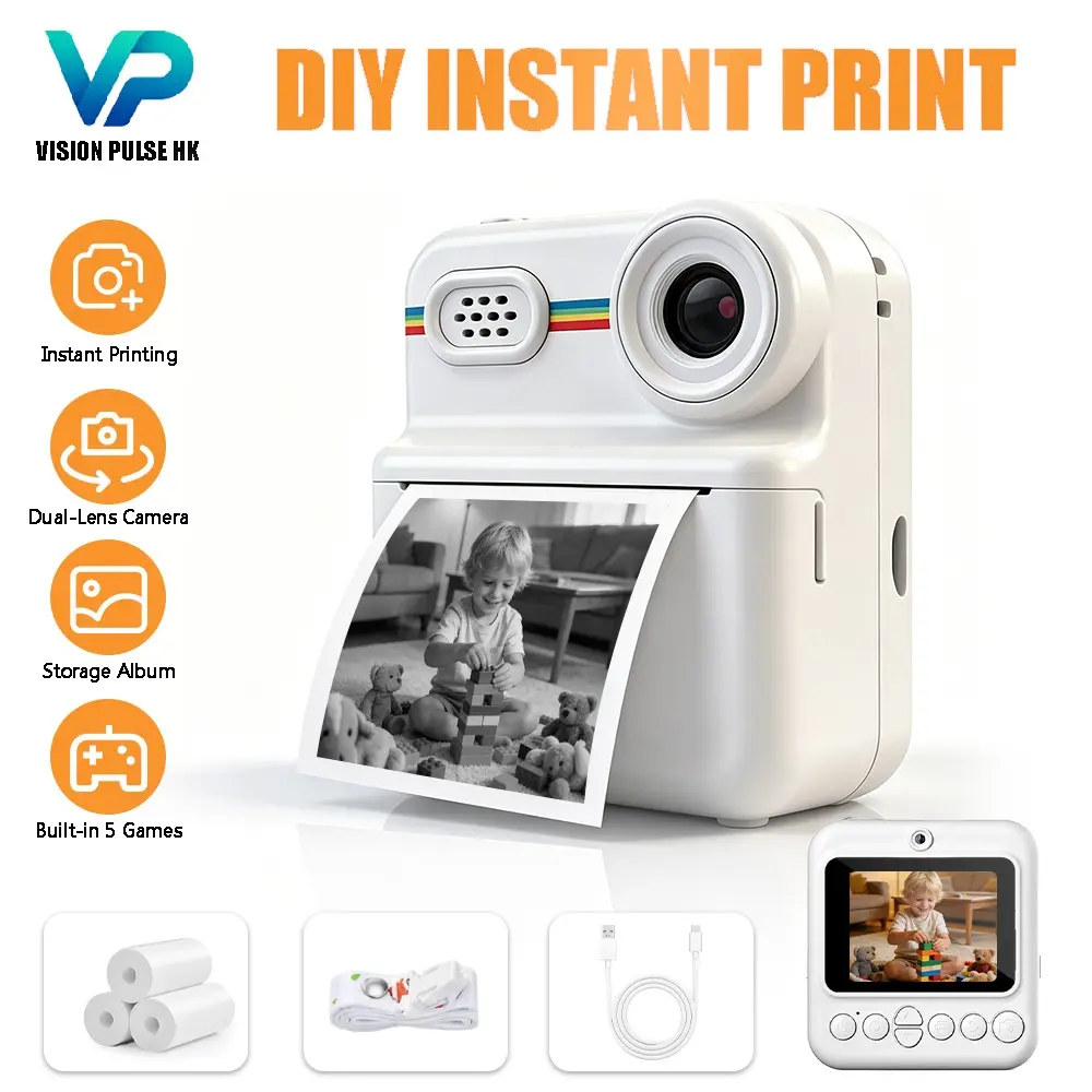 2026 Instant Print Camera, Instant Digital Camera, Instant Cameras That Print Photos, Compact, Mini, Dual Lens Selfie Camera, Filters & Stickers, Zero Ink Screen-Free Design, Toy Camera, Includes 3 Rolls Photo Paper, Christmas Gift for Boys Girls, TikTok