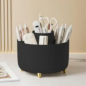 360° Rotating Makeup Brush Holder, Cosmetic & Skincare Storage Organizer, Countertop Organizer for Vanity, Desktop & Bathroom Use