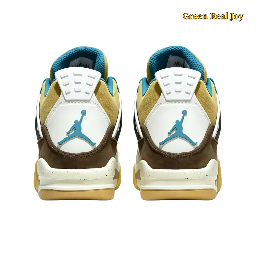 Brown Teal Color Block Mid Top Basketball Sneakers Brand New Breathable Mesh Panel Cushioned Trainers Shock Absorbing Ankle Support Footwear Retro Street Fashion Multi Size Casual Sports Shoes