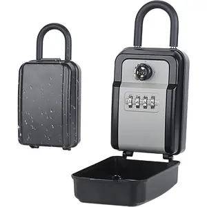 Key Lock Box for Outside, Large Capacity Key Box with Ring, 4-Digit Combination Lock Box, Sturdy Waterproof Security Key Hiders for, Indoor to Store Keys, Cards