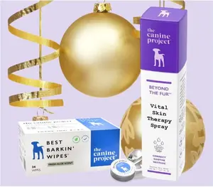 The Canine Project Skin Rescue Gift Set - Beyond The Fur Vital Skin Therapy Spray & 24 Pack Best Barkin' Wipes for Sensitive Dog Skin Care