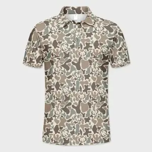 Deer Camo Golf Polo Shirt Men’s Hunting Gilf for Men, Simple Style, Casual Style