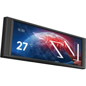 TV LCD Black Display Screen -  Suction, 6.86'' IPS Panel, 1280x480 Resolution for Static/Dynamic Image Switching, Can be Paired with a Chassis/CPU Liquid Cooler(Black)