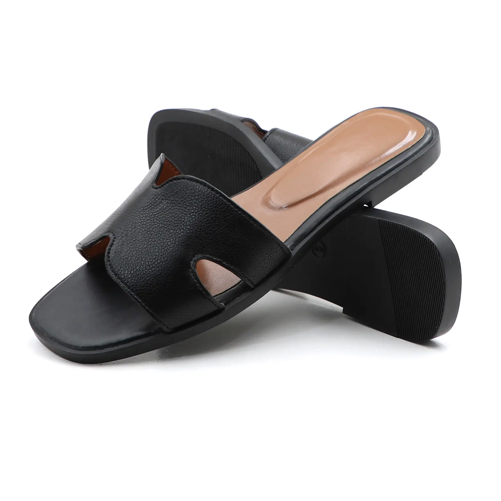 Women's Flat Sandals Open Toe Dress Slide - Comfortable Flat Sandal for Everyday Wear, Sizes 6-10, Lightweight Casual Footwear Platform Girl, Walking Shoes, Daily Fashion Footwear, Fashionable Slide Sandals, Rubber