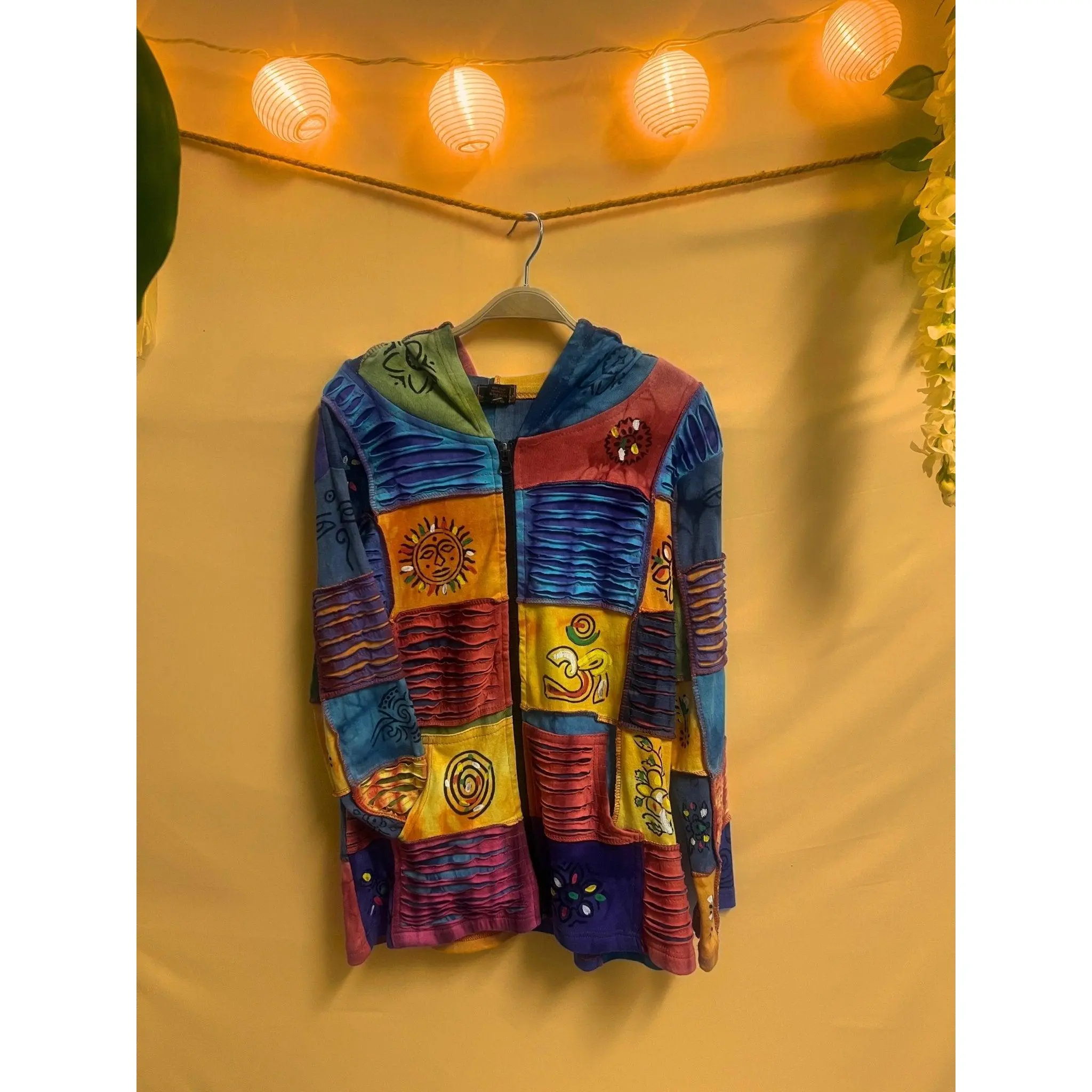 Rainbow Patchwork Razor Cut Jacket