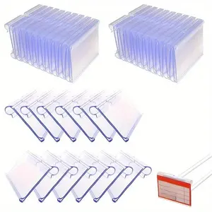 Business Card Holder, 10pcs/set Clear Plastic Reusable Price Label Holder, Suitable for Large Shopping Malls, Supermarkets, Small Shops