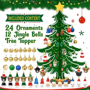 2025 Christmas Advent Calendar, 24 Days Countdown Calendar with Christmas Tree 24 PCS Ornaments for Boys Girls & Kids Party Favors, Classroom Prizes Xmas Gift, Xmas Tree Countdown