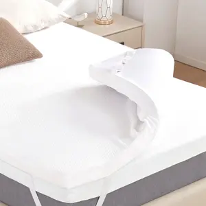 BDEUS Gel Memory Foam Mattress Topper, Ventilated High Density Pad for Back Pain, Skin-friendly and Breathable Polyester Fiber, Bed Topper for Pressure Relief, Non-Slip Design with Removable & Washable Cover, CertiPUR-US Certified, OEKO-TEX Certified