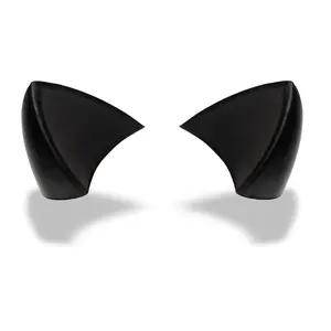 Helmet Flair Softeez Black Cat Ears for Helmet | Made in USA | Foam Kitty Ear Helmet Accessory for Bike Helmet, Ski Helmet & Airsoft Helmet | Peel & Stick | Pair (Helmet Not Included)