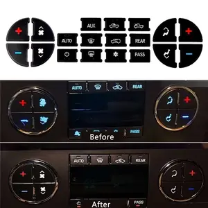 New 2026 1 Pcs Car Interior Stickers AC Central Control Panel Button Decal With 19-key For Chevrolet GMC Avalanche Silverado Tahoe Sierra car decor accessories
