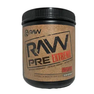 RAW Preworkout Extreme High Stimulant Pre-Workout Powder Drink Extreme Energy Focus and Endurance Booster | Explosive Strength and Pump During Workout for Max Gains | Fruit Burst 30 Servings Healthcare Supplement