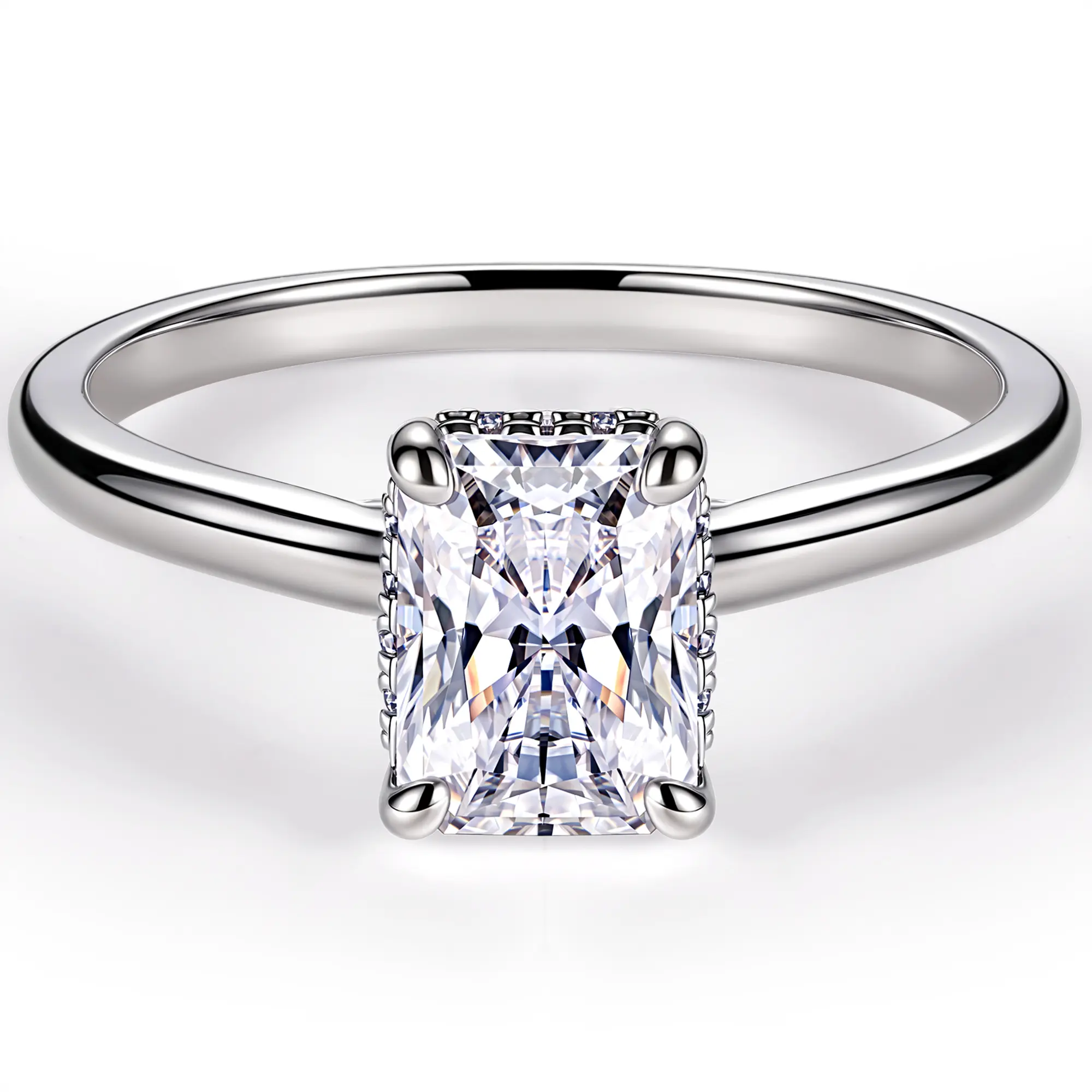 CICIKALEO Radiant Cut Moissanite Rings for Women 18K Gold 2CT Plated Lab-Created Engagement Wedding Gifts for Her R2 #Summervibes