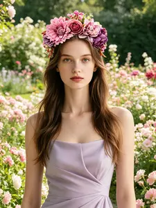 Boho Floral Hairband, Forest Style Flower Crown Headpiece, Bride Bridesmaid Wedding Photography, Princess Party, Travel Vacation Accessory