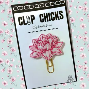 Lotus Flower Novelty Paper Clip, Fun Bookmark, Planner Clip, Journal Accessories, Paper Organizer, Whimsical Gifts for Readers and Writers, Unique Gifts under $5.