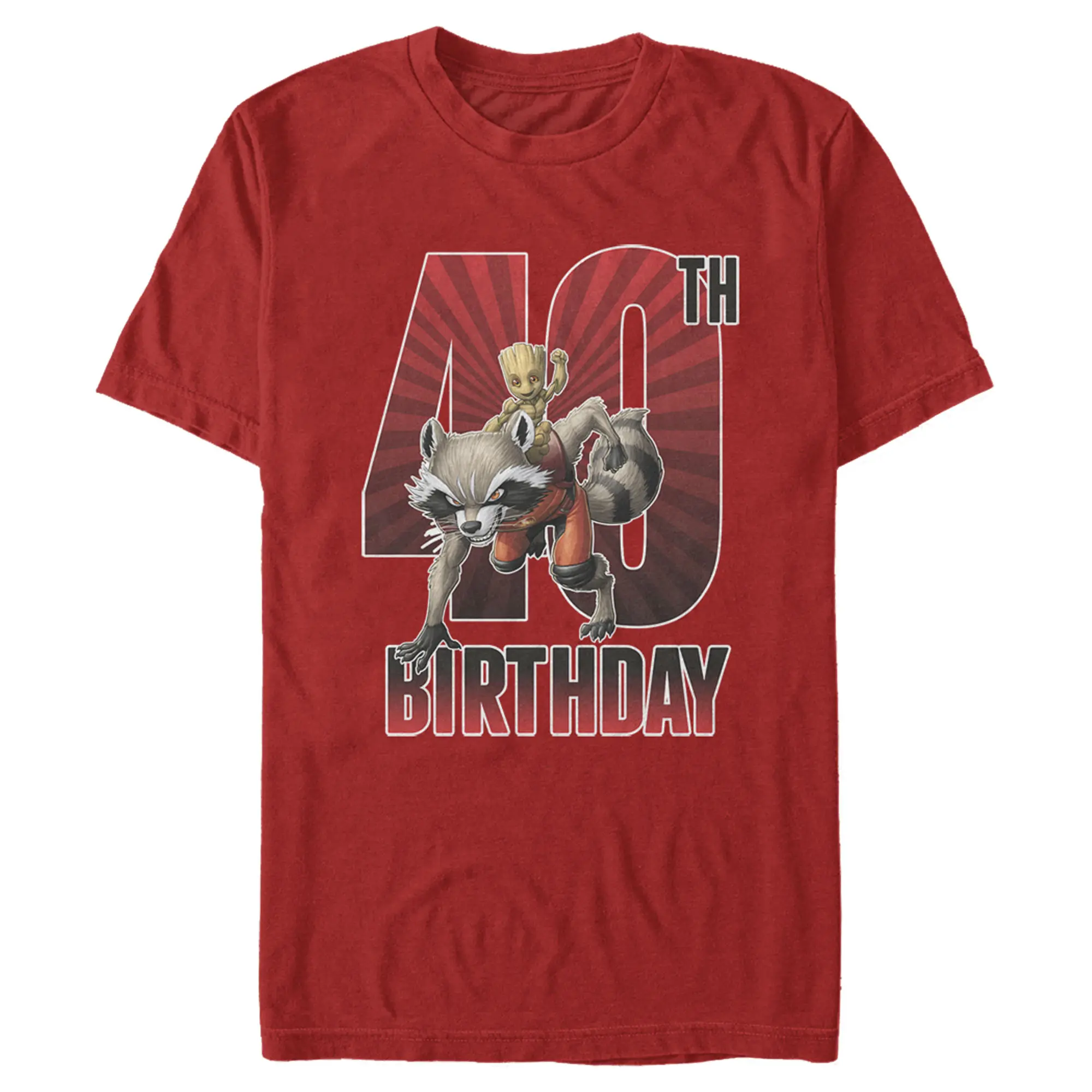 Men's Marvel Rocket and Baby Groot 40th Birthday T-Shirt