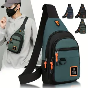 Fashion Men's Chest Bag Handbag Lightweight Oxford Fabric Crossbody Shoulder Bag Stylish Casual Men's Waist Packs Male Chest Bag