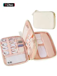 Large Electronics Travel Organizer Case, Lightweight Electronics Organizer Travel Case, Double Layers Travel Cable Organizer, Multi pocket organizer, Electronic Accessories Carry Case Portable Waterproof Double Layers All-in-One Storage Bag